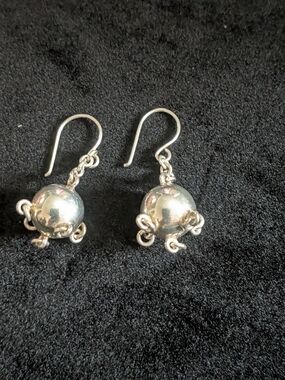 Sterling Silver Ball Drop Earrings - Silver